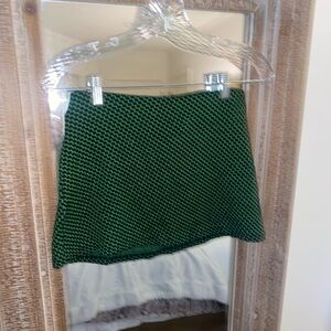 Zara Green Textured Mini Skirt